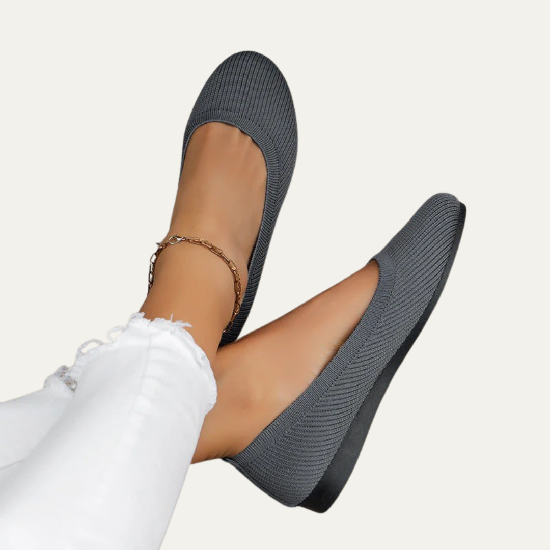 VogeLuxe | Women’s Breathable Knit Ballet Flats with Cushioned Insole