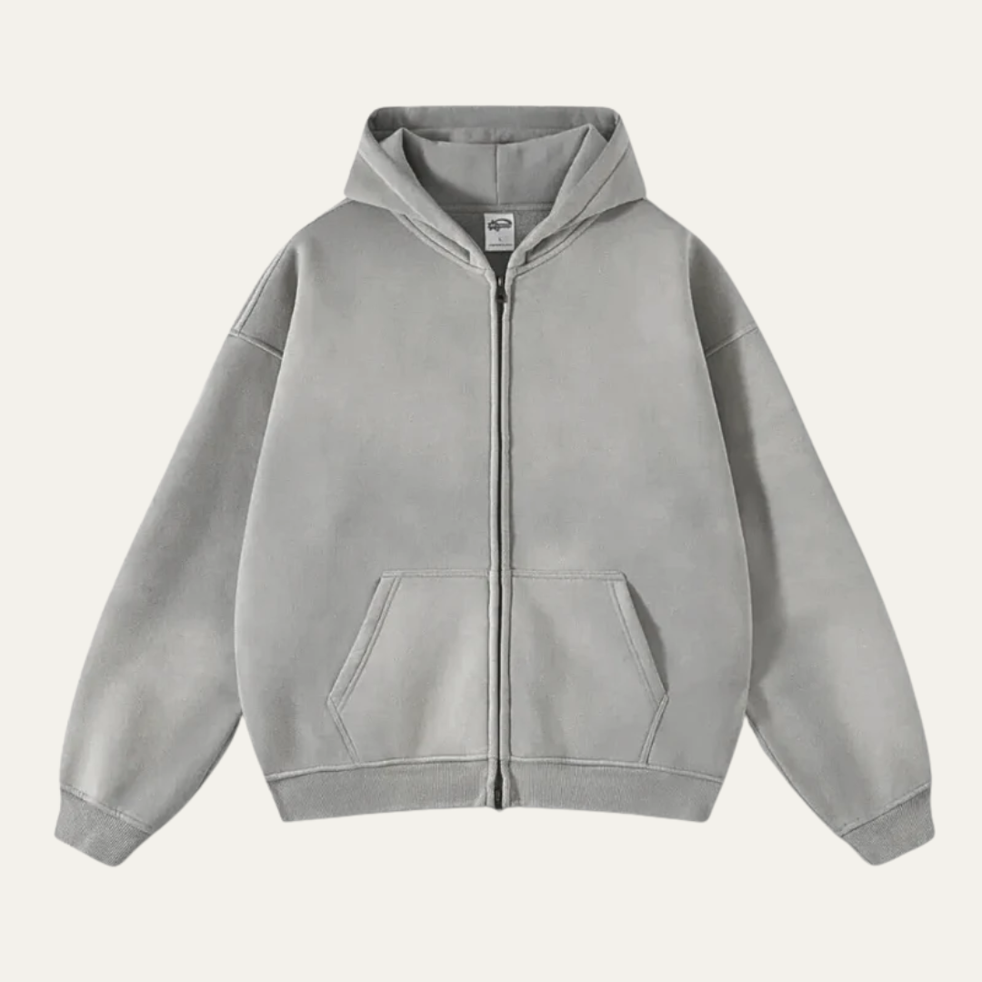 VogeLuxe | Men’s Relaxed Full-Zip Hoodie