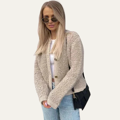 VogeLuxe | Women’s Fuzzy Cropped Insulation Cardigan