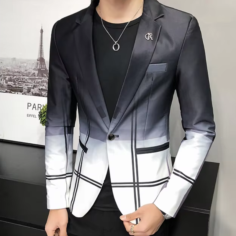 Stylish Men's Navy Blue Slim Fit Blazer