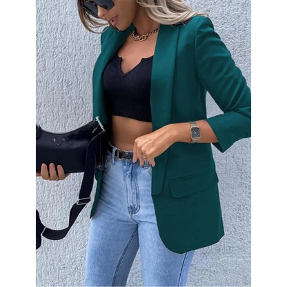 Comfortable Women's Simple Open Front Blazer Jacket