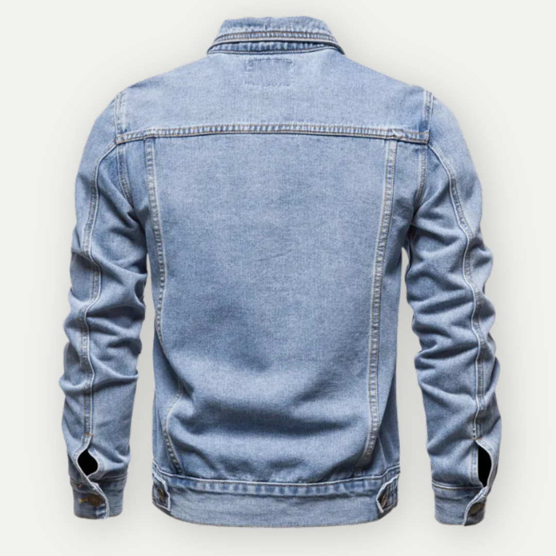 VogeLuxe | Men’s Slim Fit Trucker Jacket With Structured Stitching