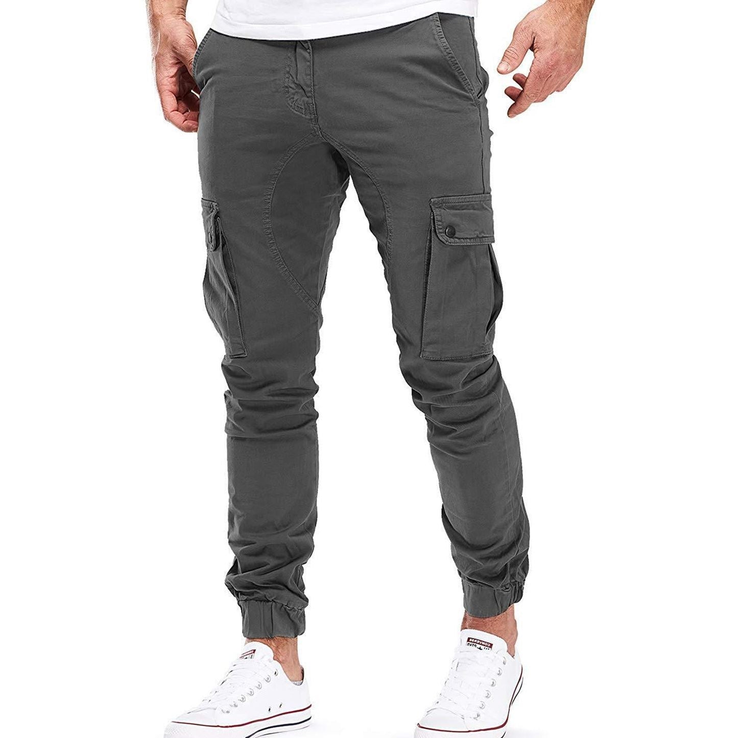 Men's Relaxed Fit Lightweight Work Trousers with Multiple Pockets
