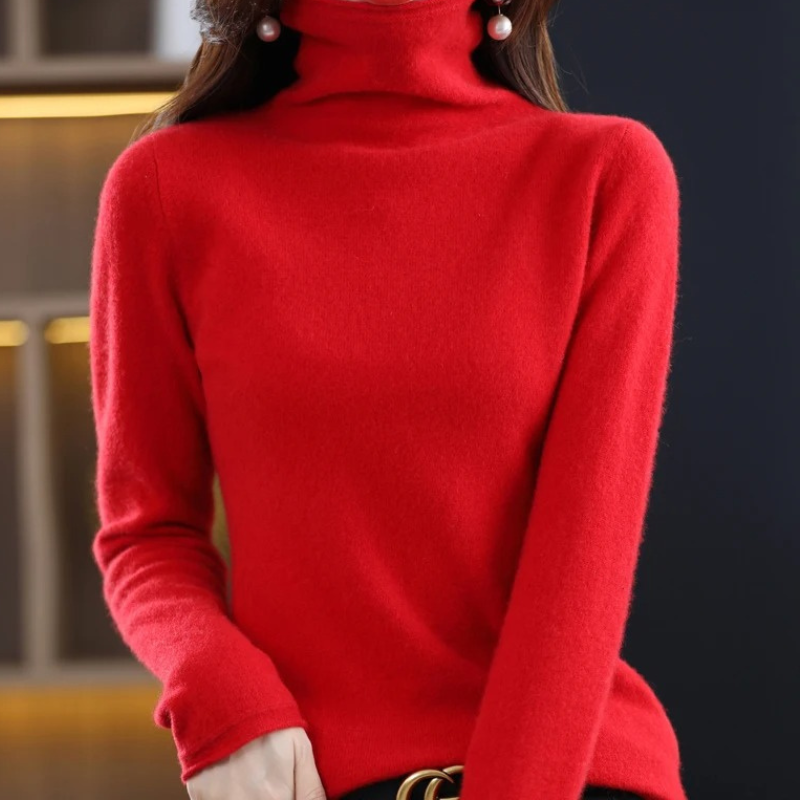 Soft Women's Winter Crew Neck Wool Sweater - BritishElegance