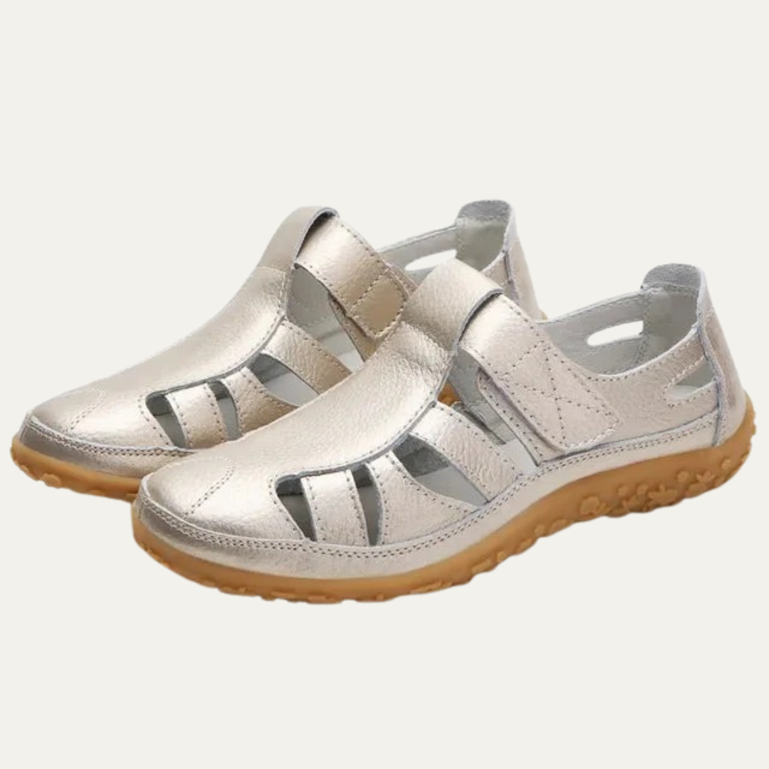 VogeLuxe | Women’s Closed Toe Caged Comfort Flat Shoe