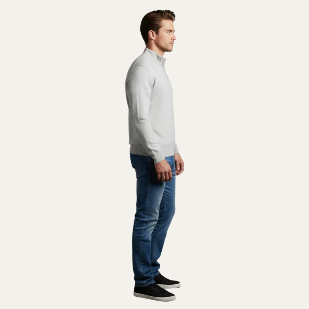 VogeLuxe | Men’s Fine Gauge Quarter Zip Pullover