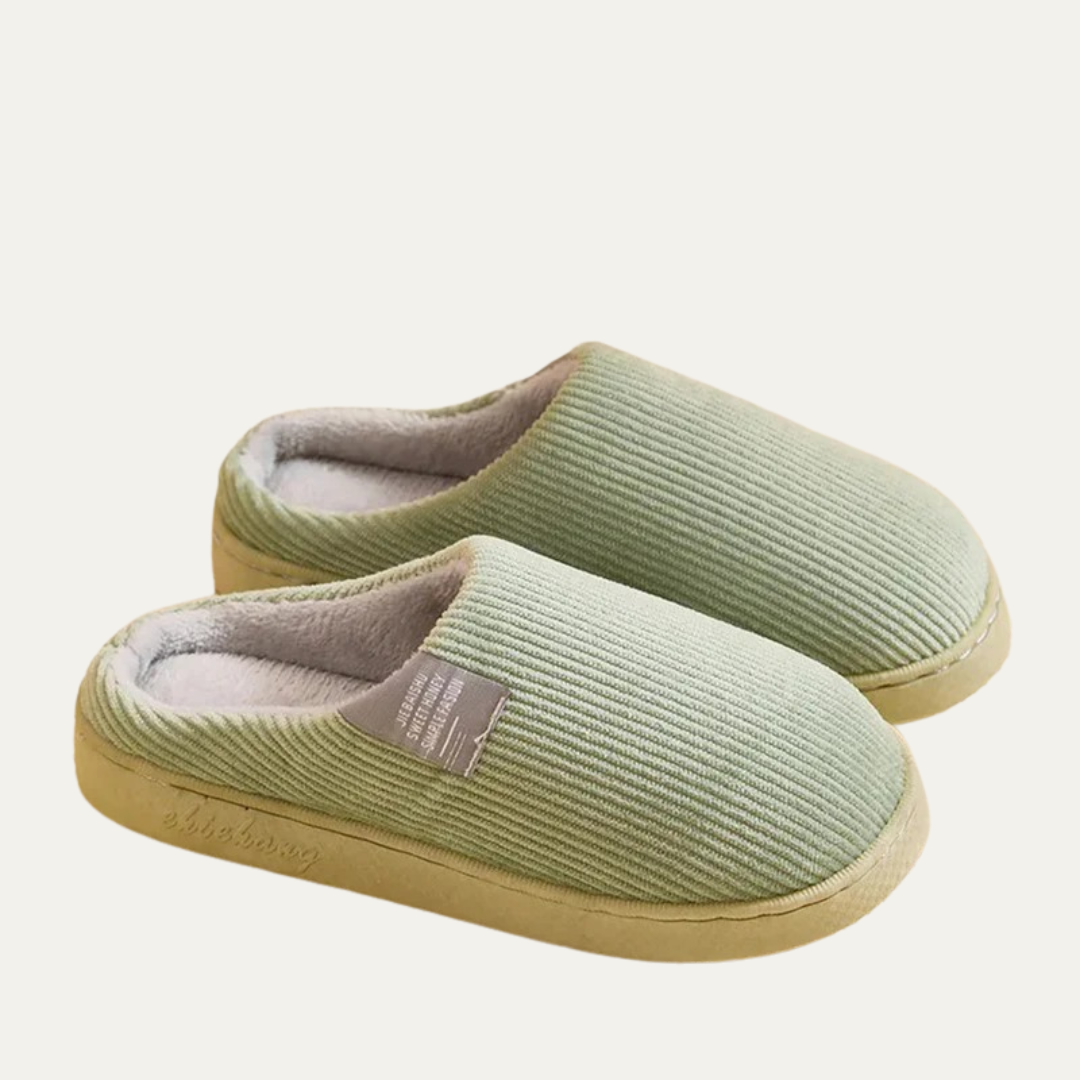 VogeLuxe | Women’s Corduroy Slip On Fleece Lined Mule Slippers