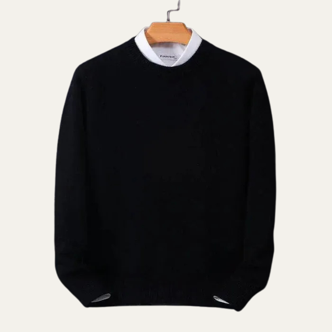 VogeLuxe | Men’s Classic Plain Knit Crew Neck Sweater