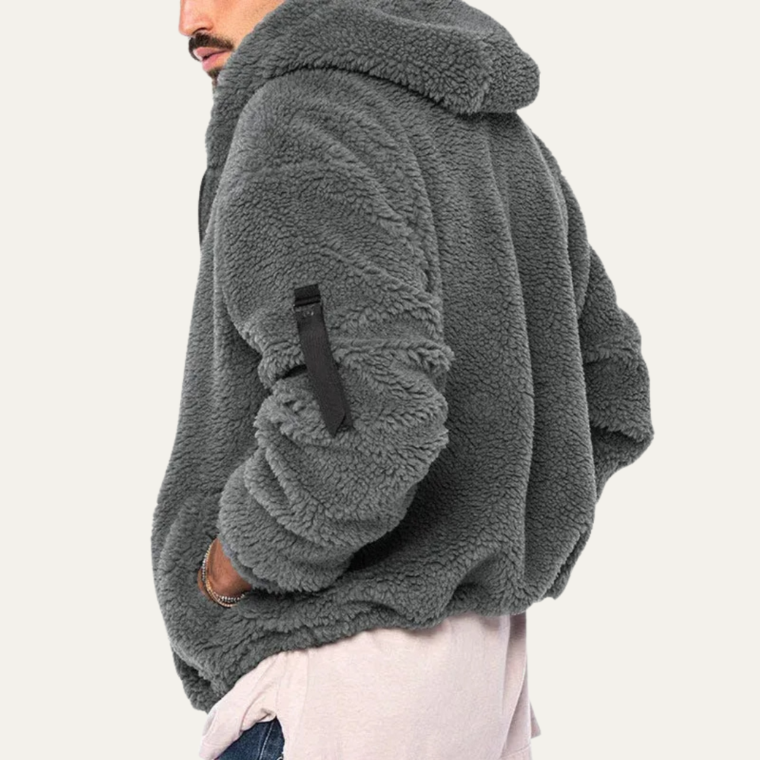 VogeLuxe | Men’s Heavy Fleece Full Zip Hooded Jacket