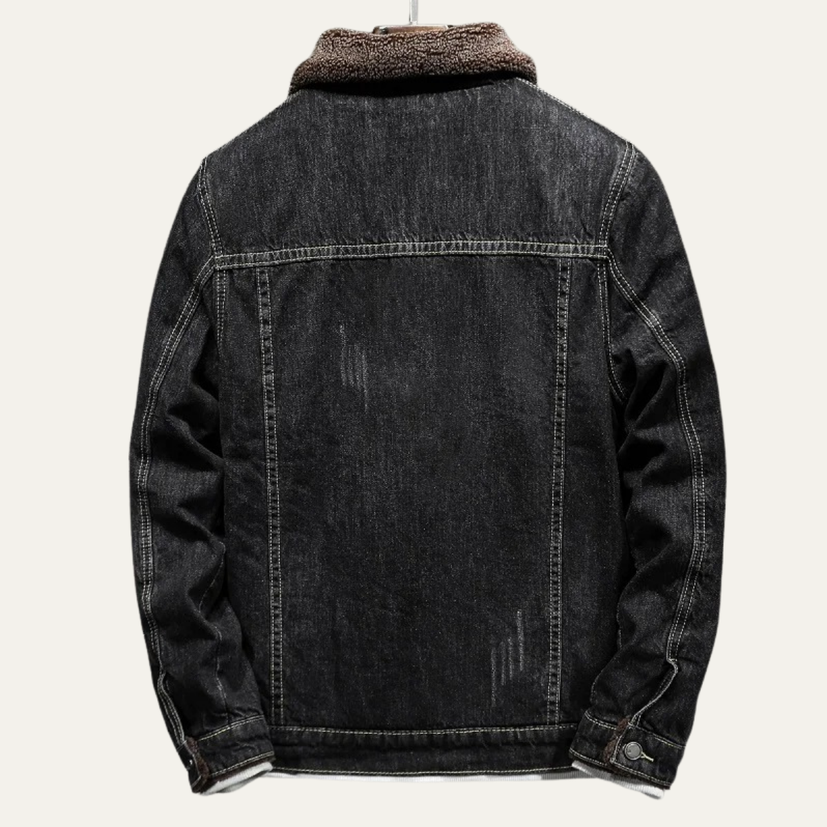 VogeLuxe | Men’s Winter Shearling Lined Denim Trucker Jacket