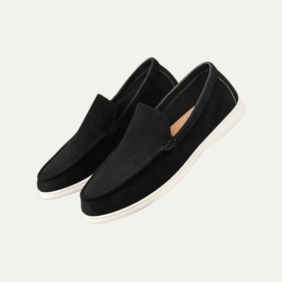 VogeLuxe | Men’s Suede Driving Moccasins with Metal Keeper Detail