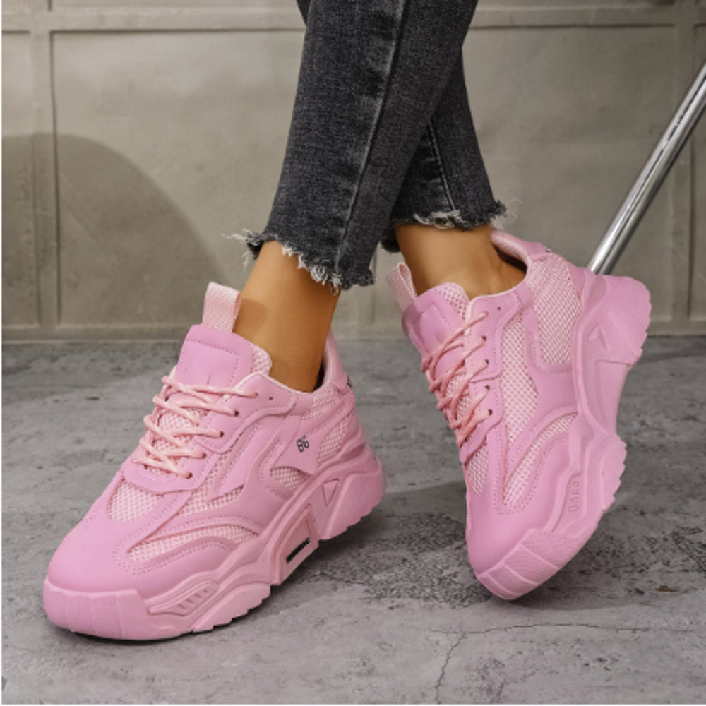 Fashionable Neon Number Print Women's Sneakers