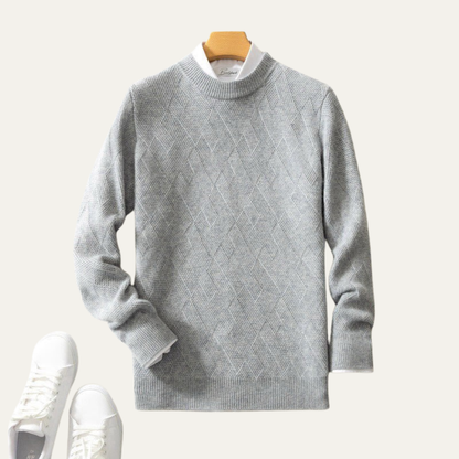 VogeLuxe | Men’s Textured Crewneck Layered Knit Sweater