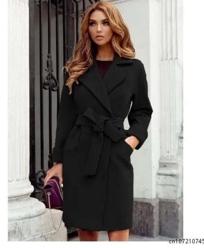Classic Women's Trench Coat with Belted Waist