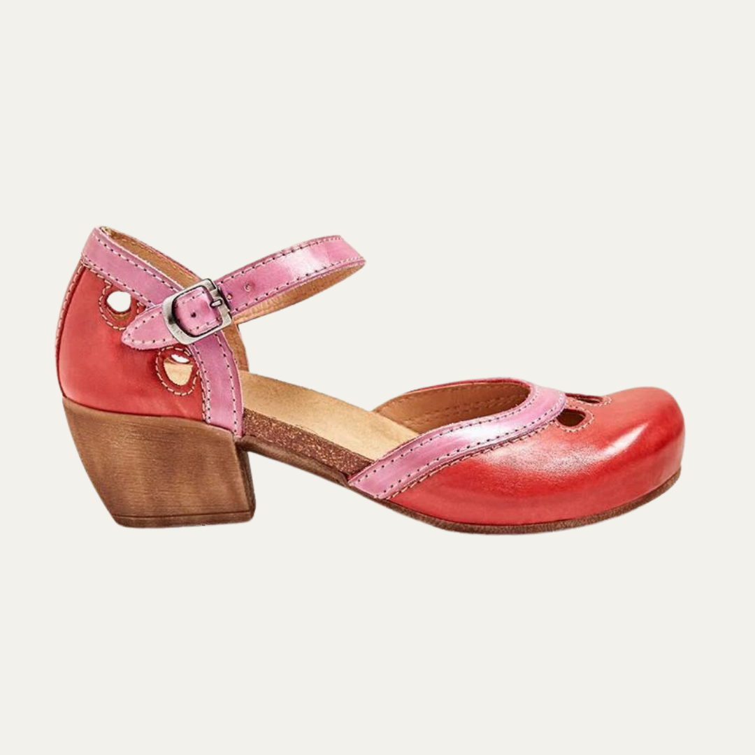 VogeLuxe | Women’s Closed Toe Block Heel Pump with Cutout Toe Detail