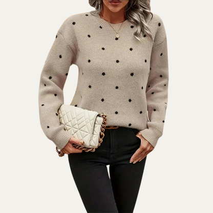 VogeLuxe | Women’s Polka Dot Knit Sweater