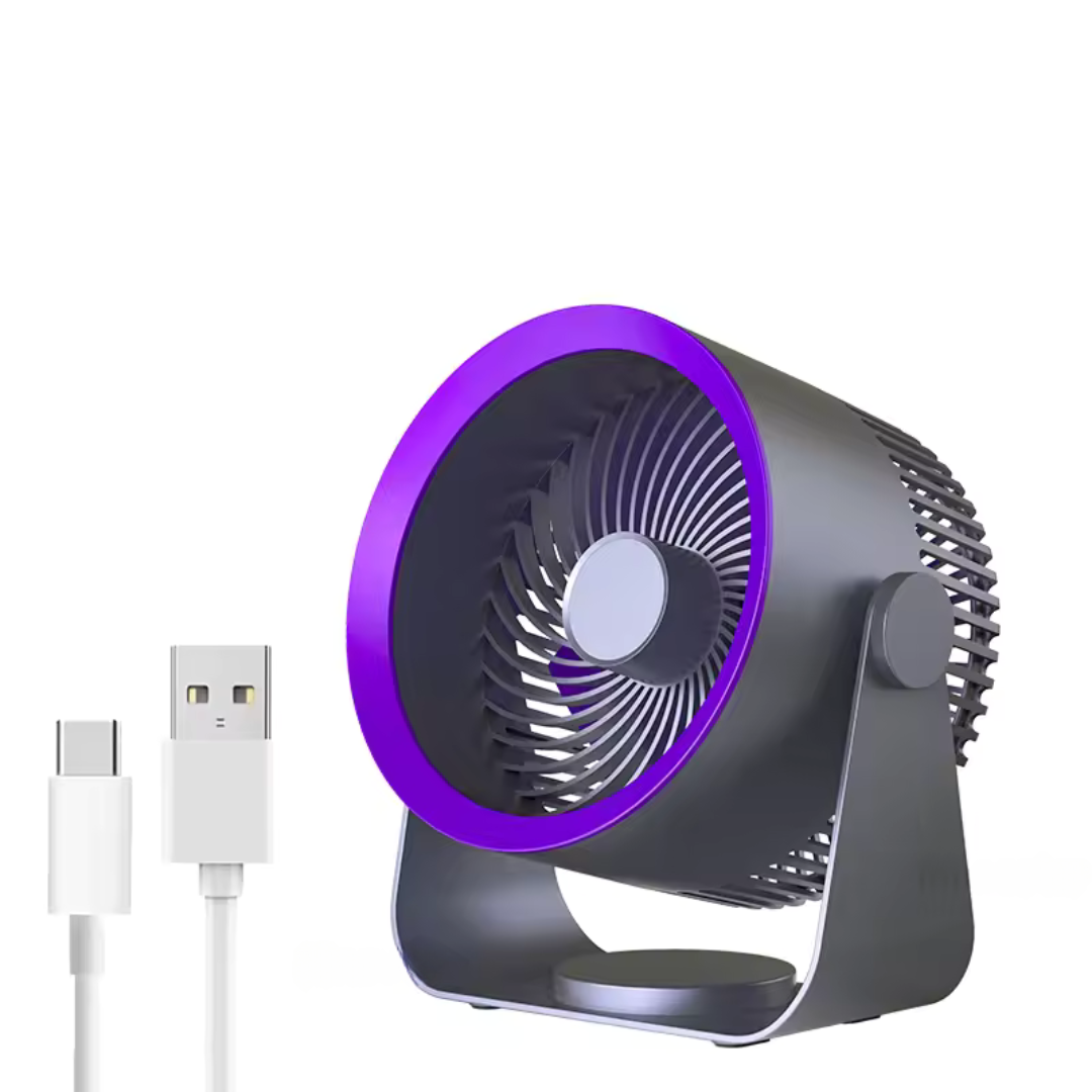 Compact Rechargeable Floor Fan - Silent & Adjustable Cooling