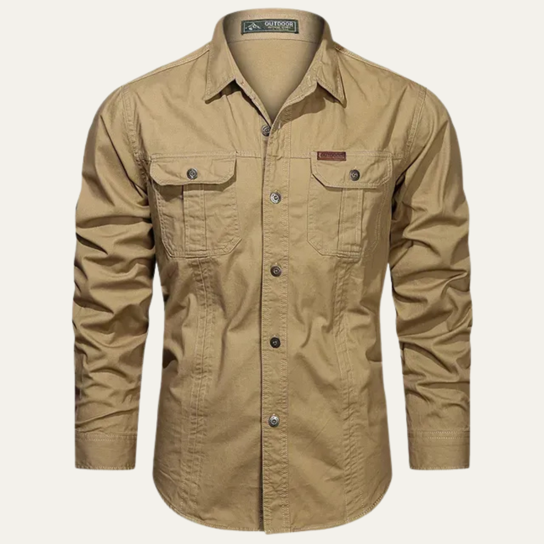VogeLuxe | Men’s Long Sleeve Tactical Button Shirt