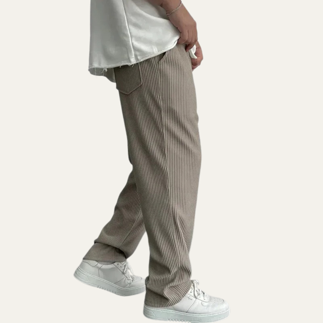 VogeLuxe | Men’s Wide Leg Rib Knit Lounge Trousers