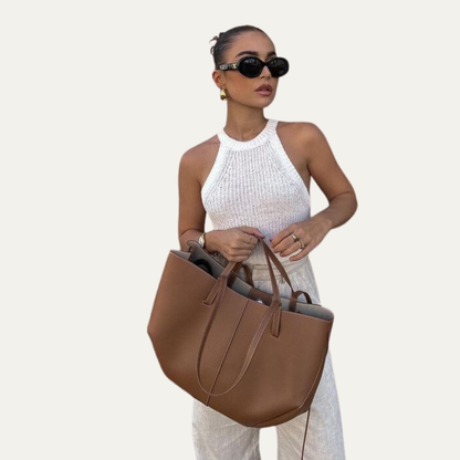 VogeLuxe | Women’s Soft Oversized Leather Tote Bag