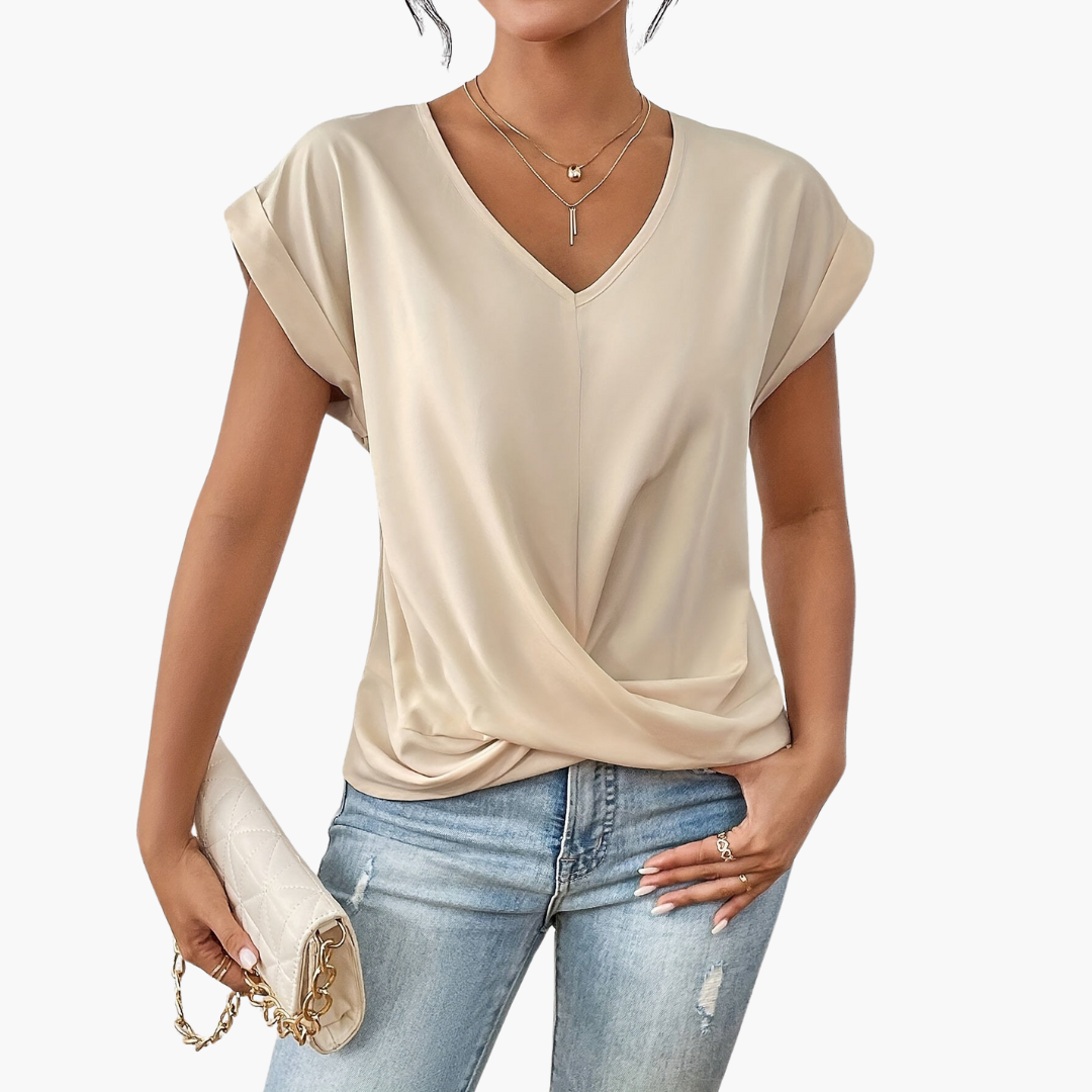 Relaxed Fit Womens Heart Neck Tee Shirt