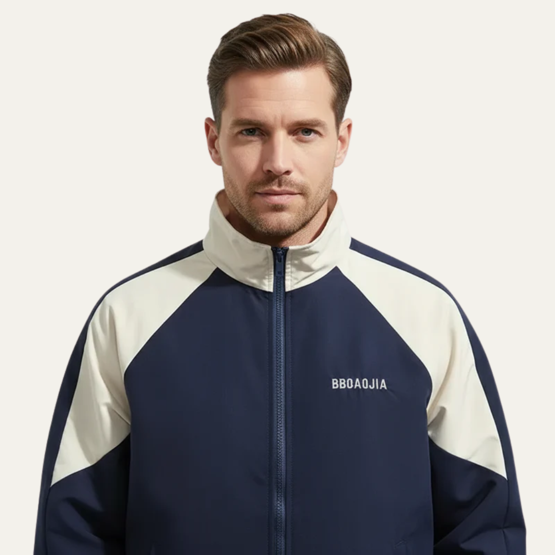 VogeLuxe | Men’s Sporty Track Jacket with Contrast Panels