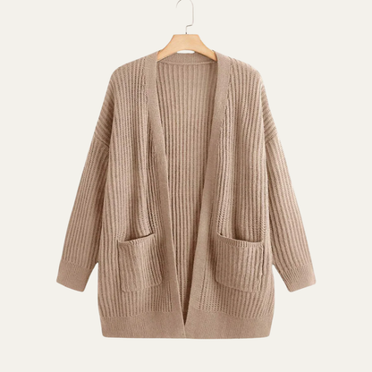 VogeLuxe | Women’s Longline Ribbed Cardigan