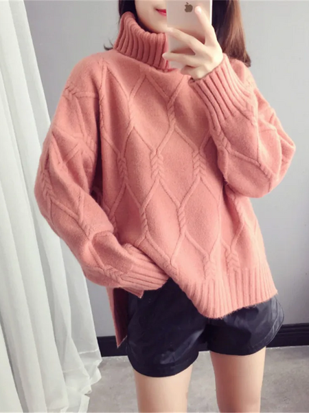 Cozy Oversized Winter Knit Sweater for Women - BritishElegance