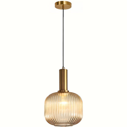 Rustic Glass Pendant Lighting | Brass Finish | Island Lamp
