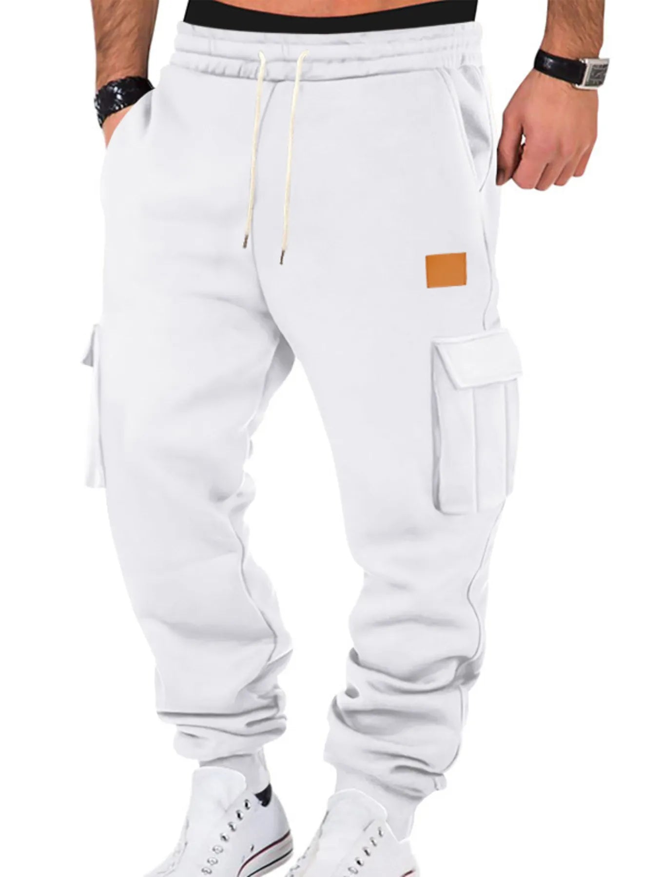Men's Relaxed Fit Elastic Waist Cargo Joggers Plus Size