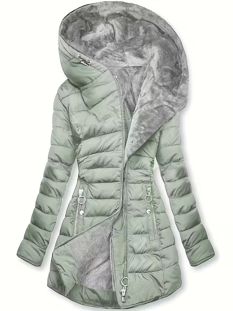 Women's Soft Hooded Parka Coat - Warm Waterproof Jacket