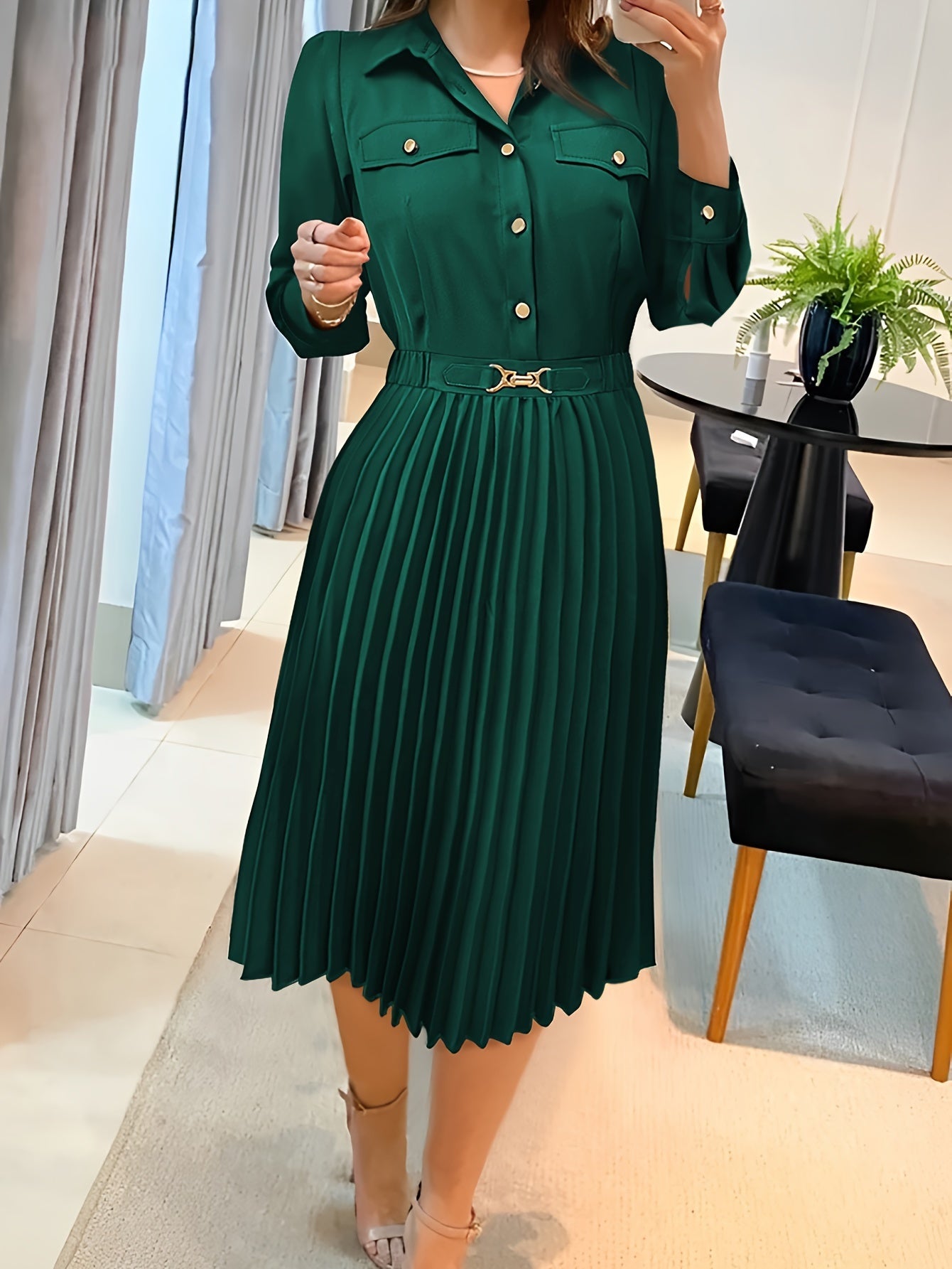 Elegant Long Sleeve Women's Formal Evening Dress