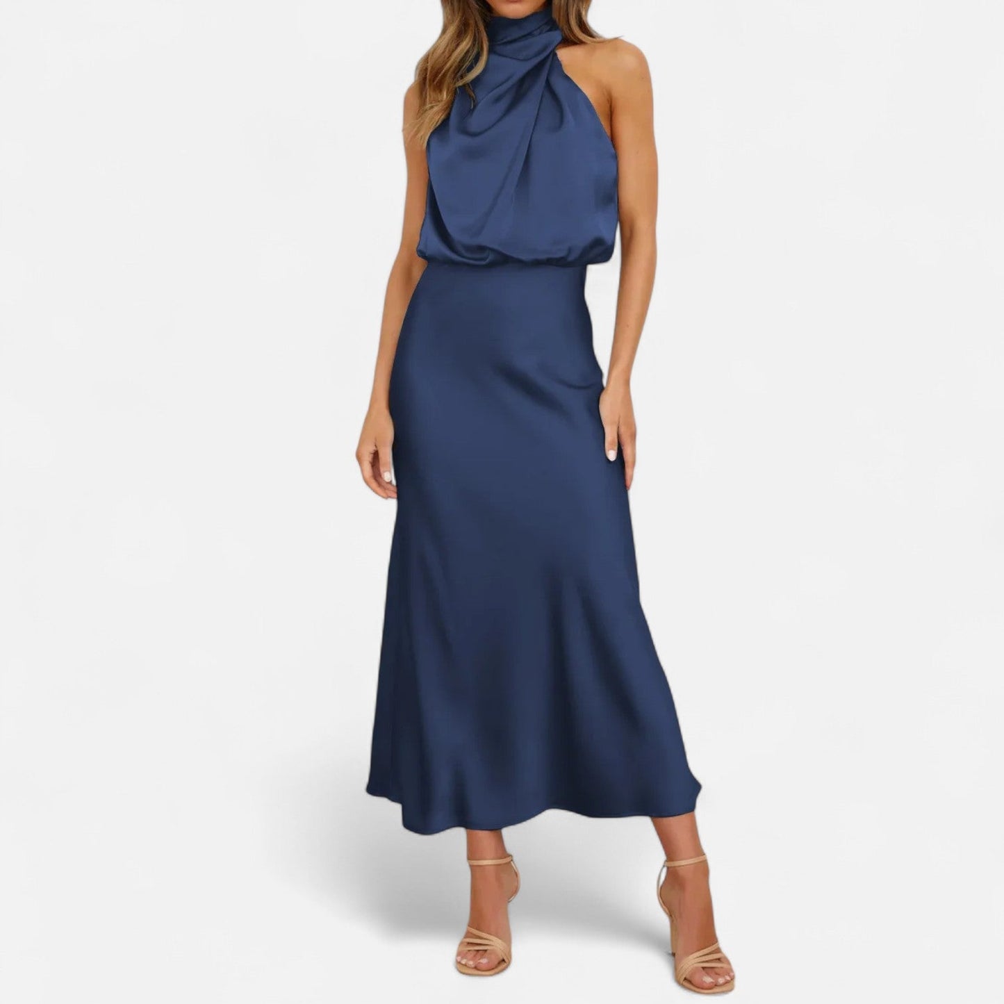 Elegant Satin Sleeveless Maxi Dress for Women - VogeLuxe