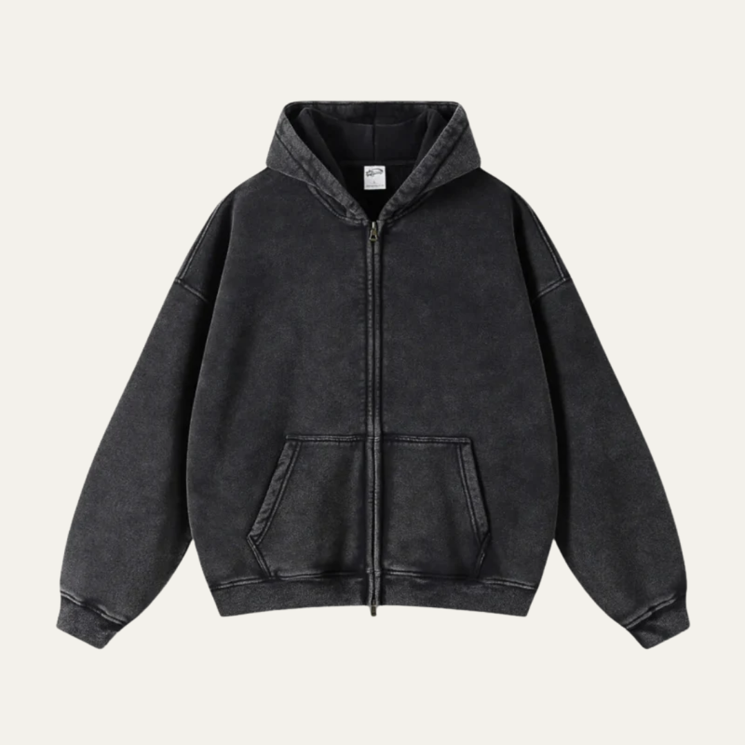 VogeLuxe | Men’s Relaxed Full-Zip Hoodie