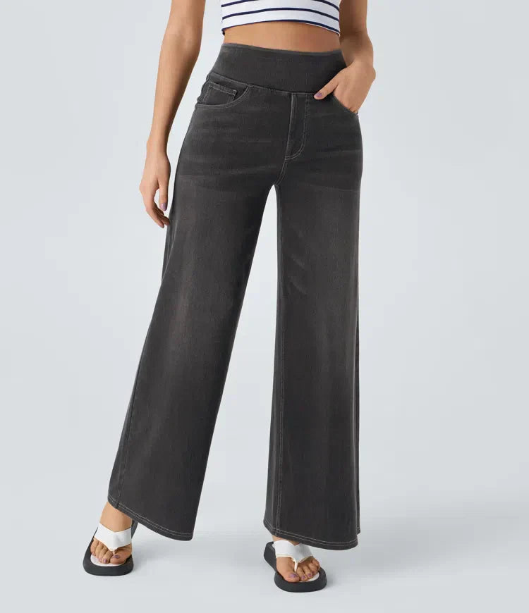 Women's Comfortable High-Waisted Wide Leg Jeans