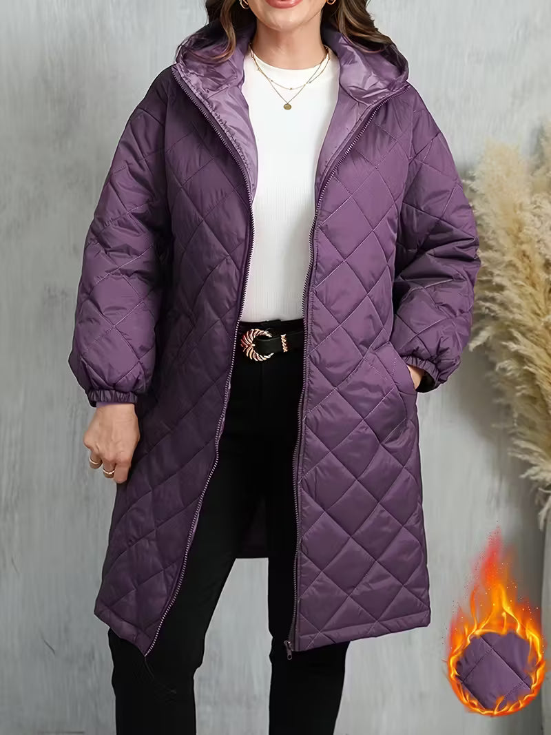 Women's Insulated Padded Parka Jacket - Warm Winter Coat