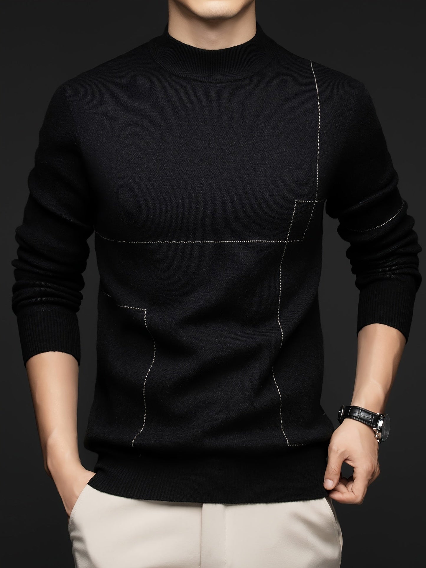 Cozy Men's Winter Striped Sweater - VogeLuxe