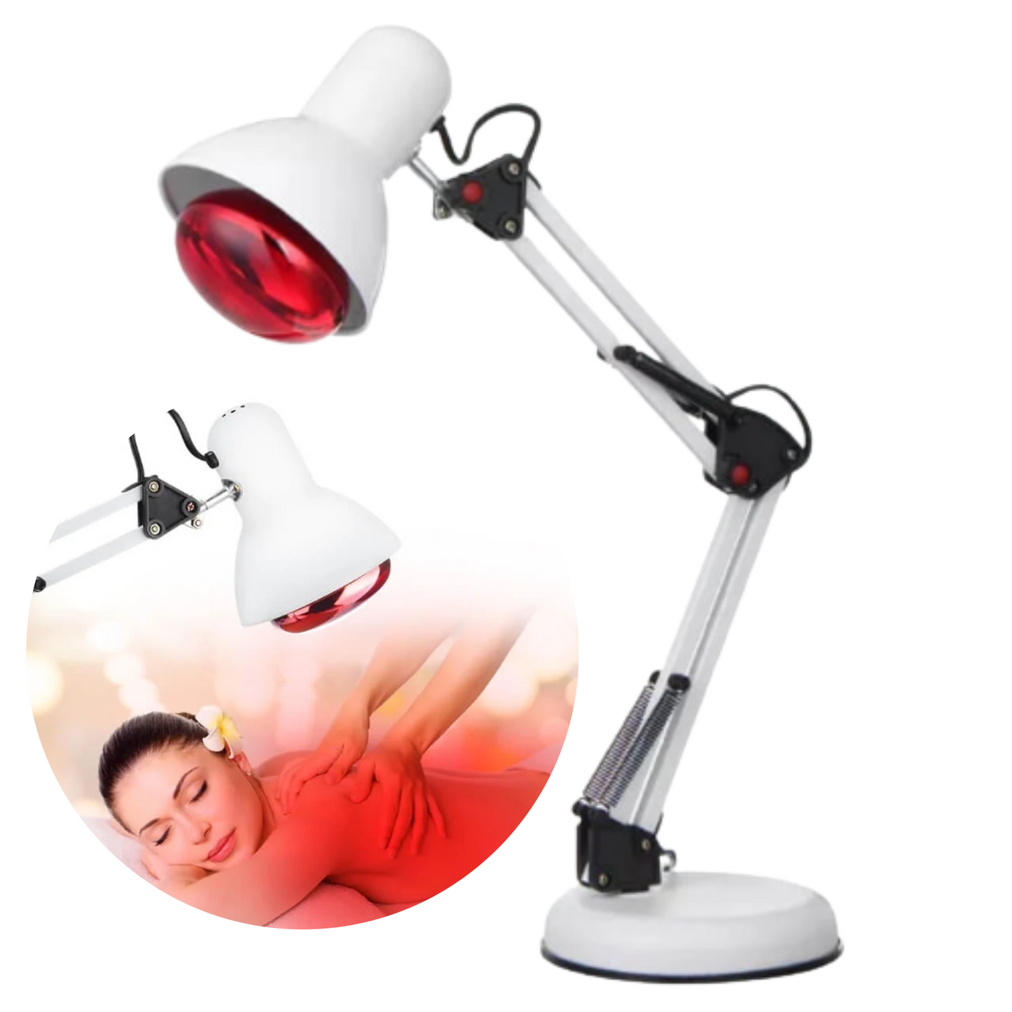 Portable Infrared Heat Therapy Light On Adjustable Stand