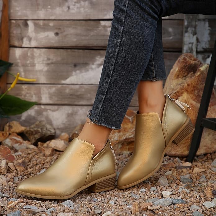 Ladies High Heel Ankle Boots Pointed Toe