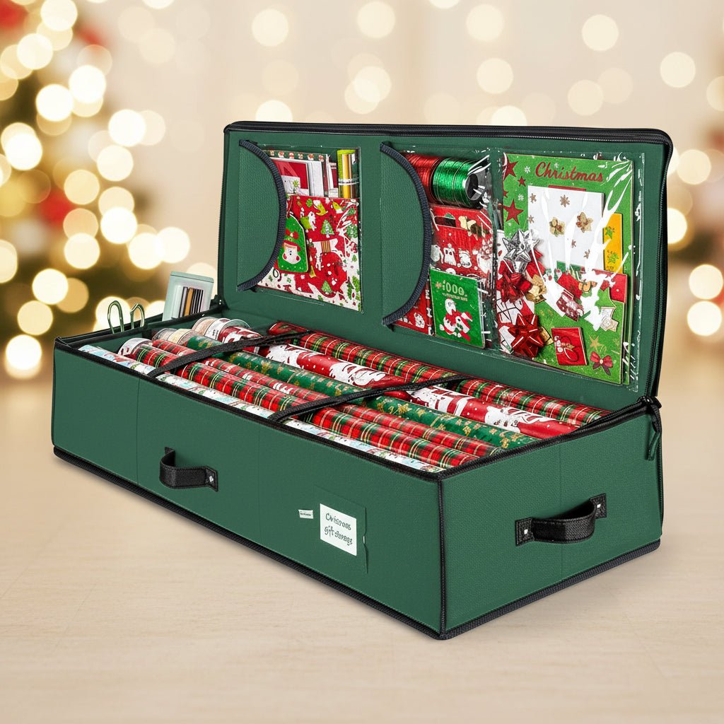 Gift Wrap Storage Container Holiday Paper Organizer Box