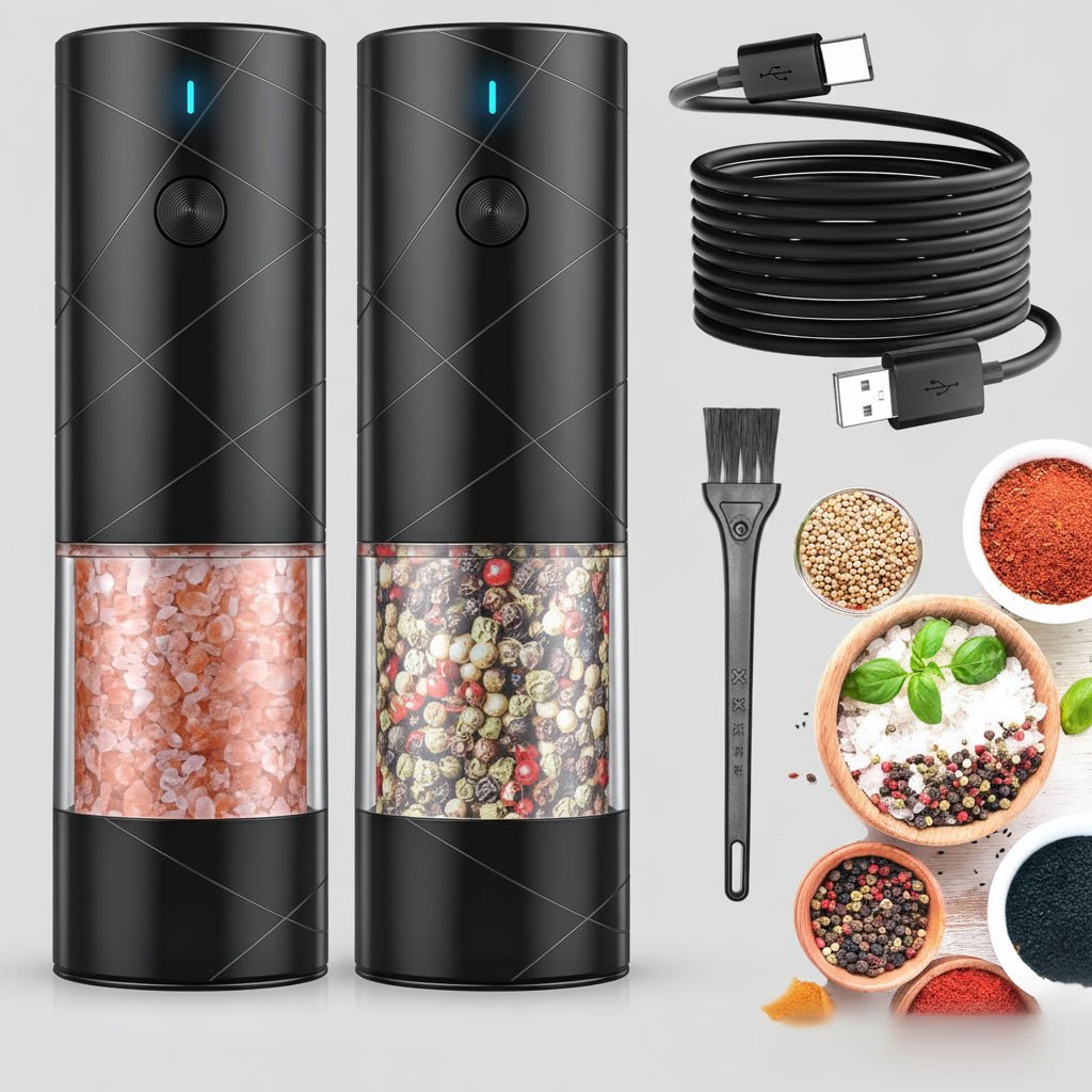 Compact Automatic Salt Pepper Mill Set