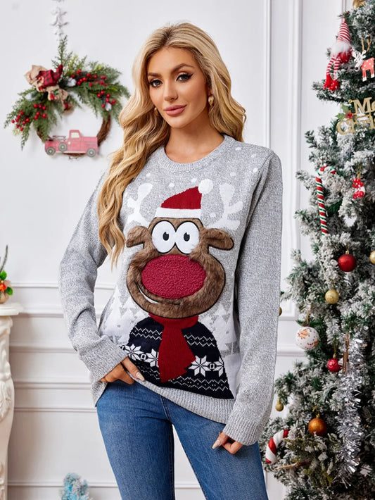 Christmas Crew Neck Winter Sweater - VogeLuxe