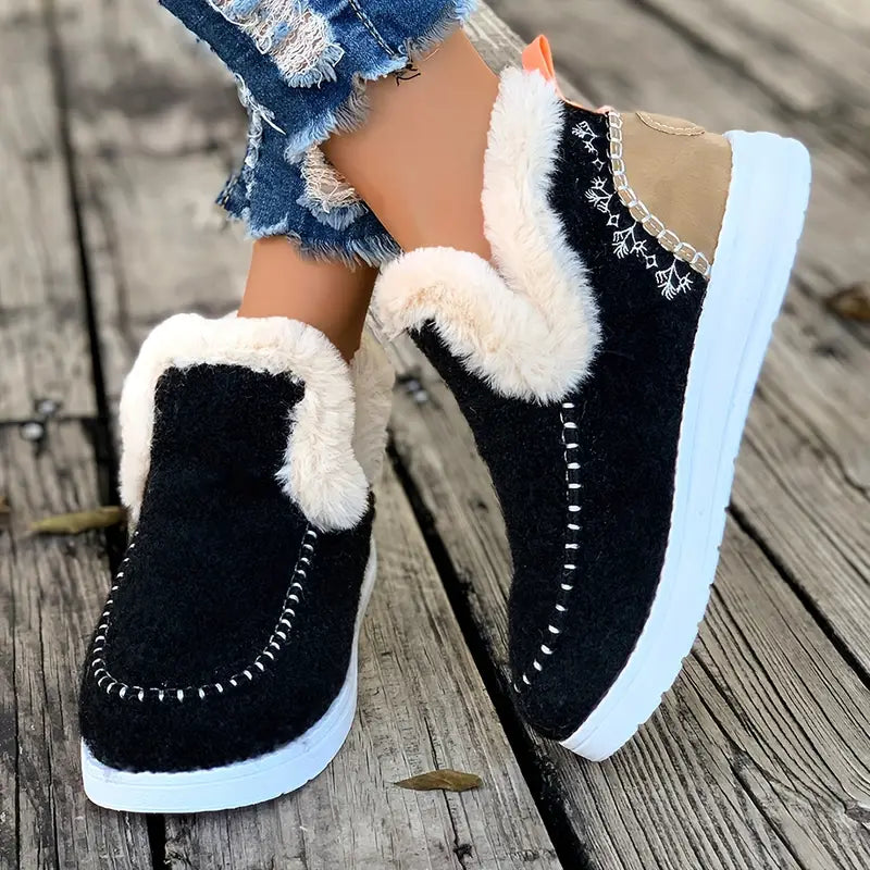 Warm Fleece Lined Women's Slipper Shoes
