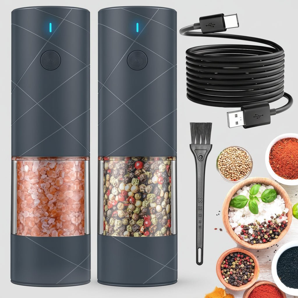 Compact Automatic Salt Pepper Mill Set