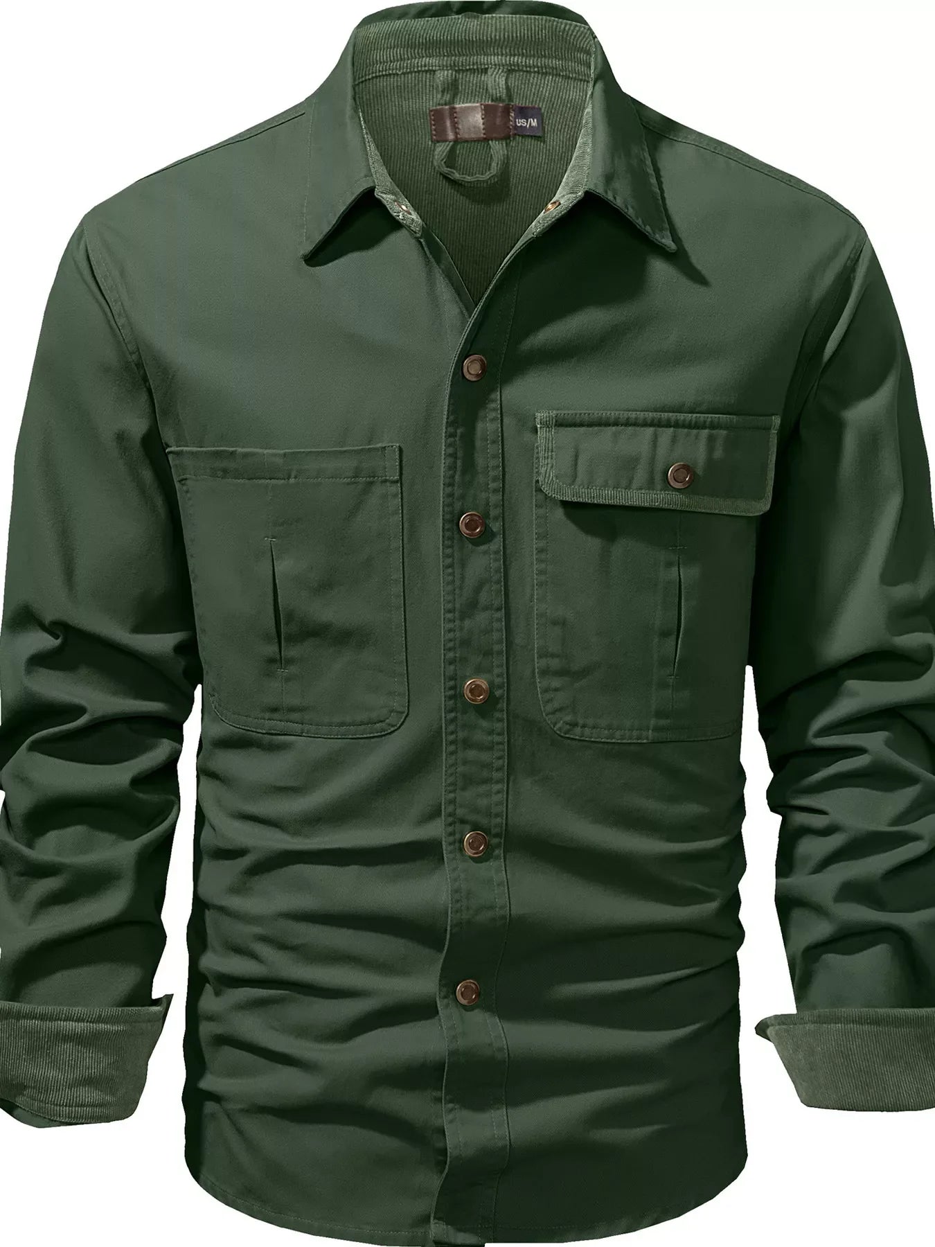 Relaxed Fit Mens Button Front Shirt