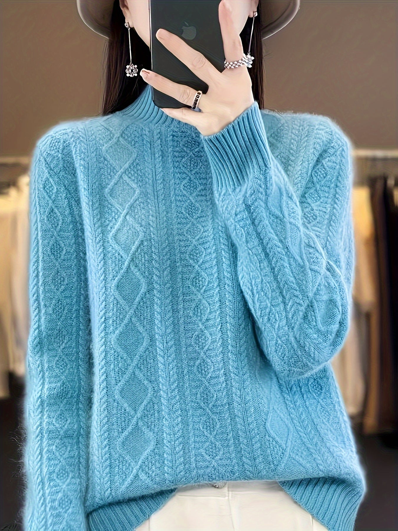 Soft Women's Crew Neck Long Sleeve Sweater
