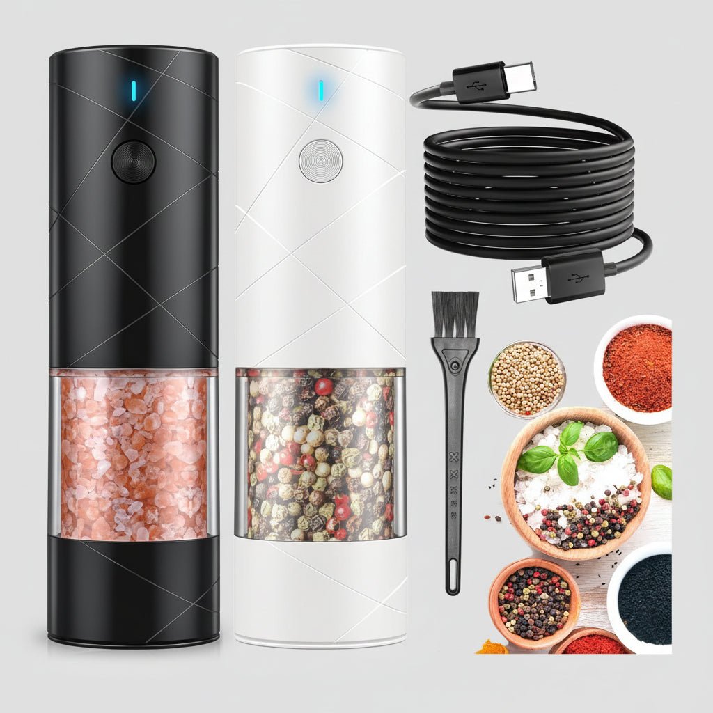 Compact Automatic Salt Pepper Mill Set