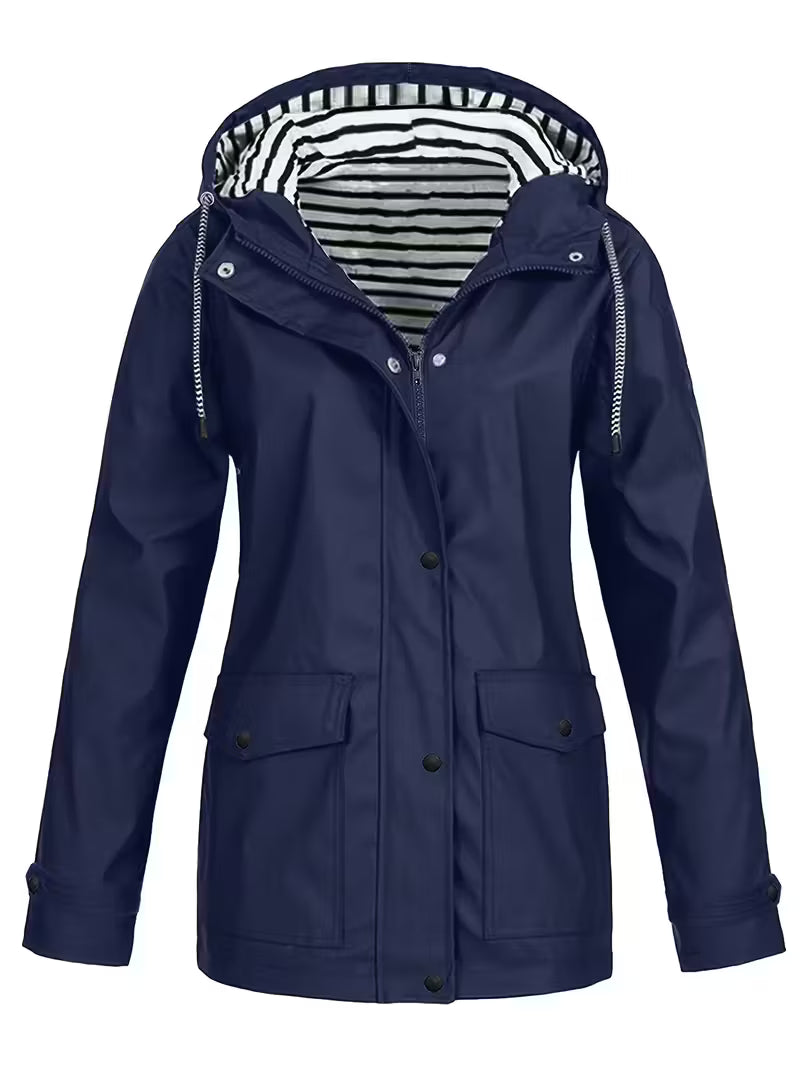 Waterproof Women's Rain Coat - Breathable Lightweight Jacket
