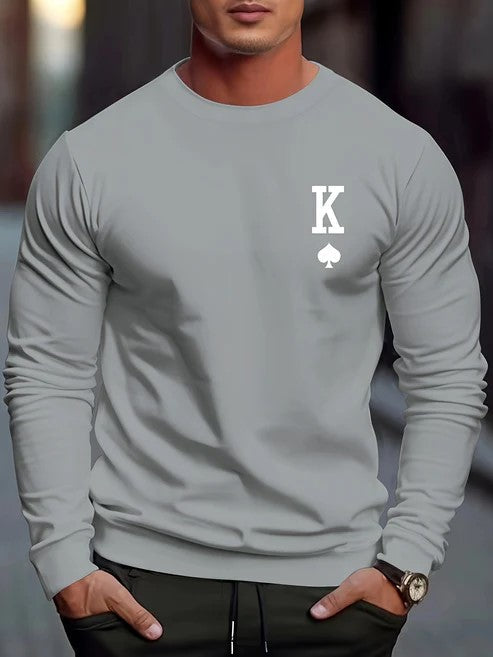 Cozy Mens Spade Graphic Sweatshirt for Winter