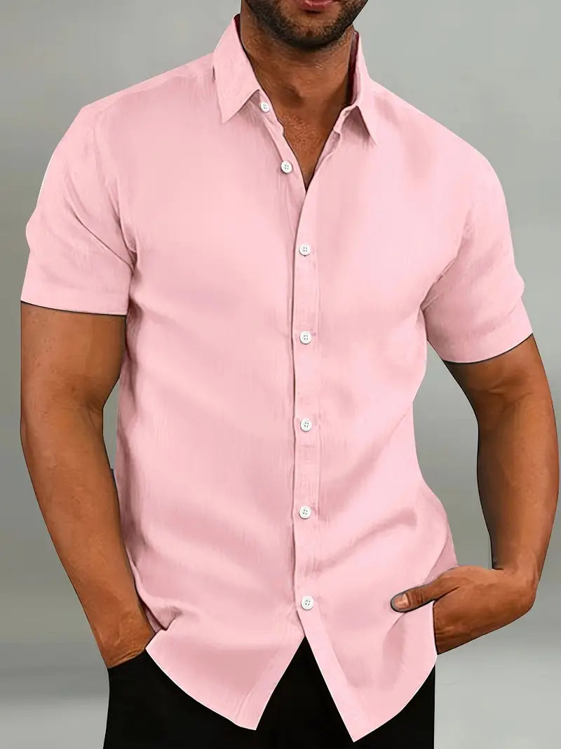 Slim Fit Casual Short Sleeve Mens Shirt